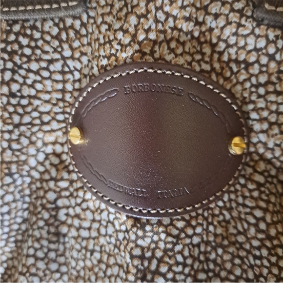 Borbonese shoulder bag tote w/ pouch quail pattern excellent condition - Picture 5 of 16